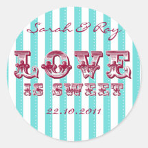 Tiffany Blue and white 'love is sweet' sticker