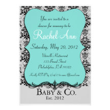 Tiffany Blue Baby and Co Shower Invitation Card