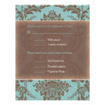 Tiffany Blue Elegant Damask wedding RSVP Custom Invitations