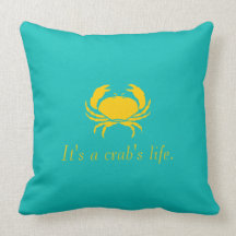 Tiffany Blue It's a Crab's Life Personalise Pillow