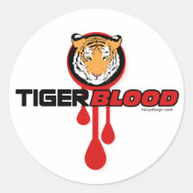 Tiger Blood Round Stickers