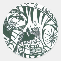 Tiger by Franz Marc, Vintage Expressionism Art Stickers