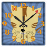 Tiger Cub Square Clock