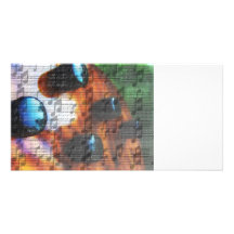Tiger eye bass pickup knobs close up music note photo cards