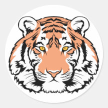 Tiger Face Round Stickers