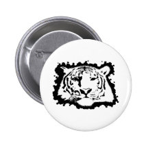 Tiger head 2 pinback buttons