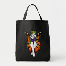 "Tiger Lillith" Gothic Flower Fairy Art Tote Bag