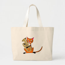 Tiger Playing the Euphonium Canvas Bag
