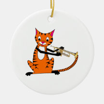 Tiger Playing the Trumpet Ornament