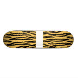 Tiger Print Pattern. Orange and Black. Custom Skate Board