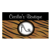 Tiger Print Shoe Boutique Business Card