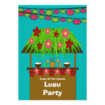 Tiki Hut Aloha Luau PartyInvitation