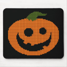 Tiled Mosaic Happy Pumpkin JackOLantern Mouse Mats