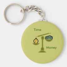 Time and Money Keychain