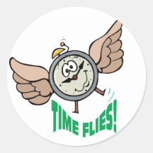 Time Flies Round Sticker