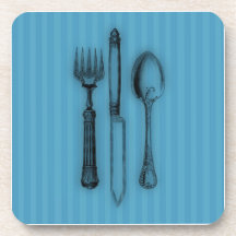 Time for Tea #3 Cutlery Beverage Coasters
