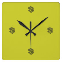 Time is Money Green Wall Clock