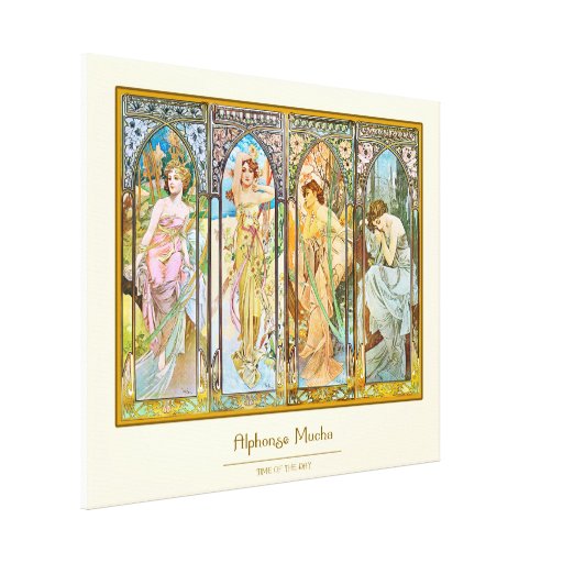 Time of the Day - Alphonse Mucha Canvas Prints
