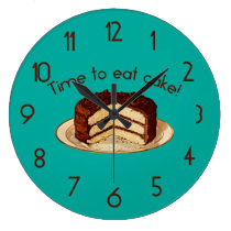 Time To Eat Cake wall clocks