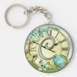 timeless bluebird whimsy initial letter C Keychain
