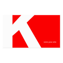 Timeless Huge Letter Business Card (red & white)