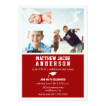 Timeline 3 Photo Graduation Invitation - Red