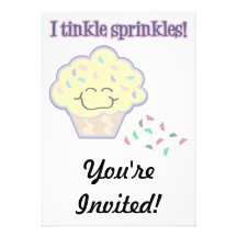 tinkle sprinkles funny cupcake personalized invites
