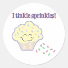 tinkle sprinkles funny cupcake round stickers