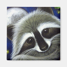 TINY RACCOON & FIREFLIES Magnet