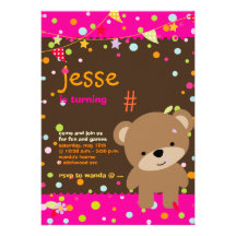 Tiny Teddy Bear/DIY background+text Custom Announcements