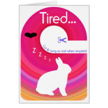 Tired Bunny!..Send a Gift Card Door Hanger