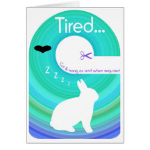 Tired Bunny!..Send a Gift Card Door Hanger