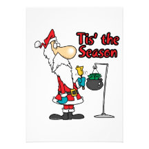 tis the season to be giving donation santa toon custom invitations