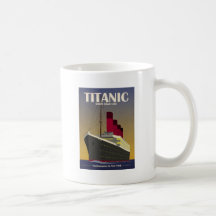Titanic Ocean Liner Art Deco Print Coffee Mugs