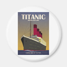 Titanic Ocean Liner Art Deco Print Magnet