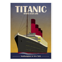 Titanic Ocean Liner Art Deco Print Postcard