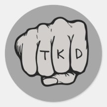 TKD Fist Round Sticker