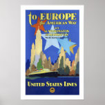 To Europe The American Way Posters