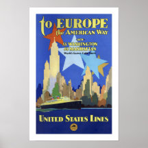 To Europe The American Way Posters