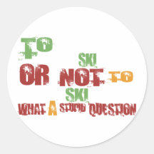 To Ski Round Sticker