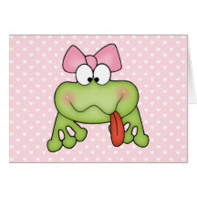 Toadally Cute Girl Frog Greeting Cards