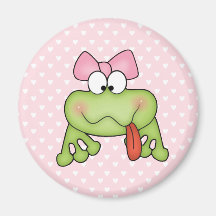 Toadally Cute Girl Frog Refrigerator Magnet