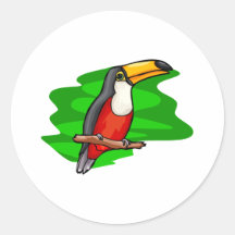 Tobias Toucan Round Stickers