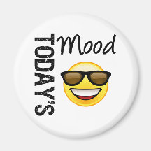 Today's Mood Emoticon Cool with Shades Refrigerator Magnet