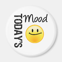 Today's Mood Emoticon Satisified Refrigerator Magnets