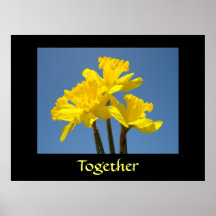 Together Art Print Inspirational Yellow Daffodils