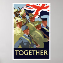 Together -- British Empire WW2 Poster