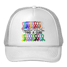 Together We Can Find a Cure Cancer Ribbons Mesh Hats