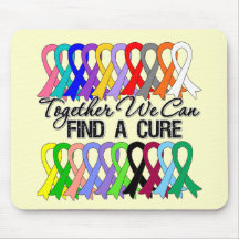 Together We Can Find a Cure Cancer Ribbons Mouse Mats
