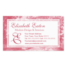 Toile de Jouy Shabby Pink Pastoral Landscape Business Card Template